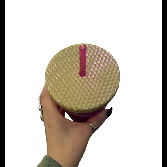 Starbucks 2024 Pearl Ruby White Gold Ombre Studded Tumbler 24oz NEW - Picture 4 of 5